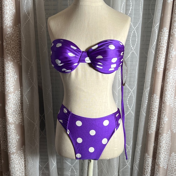 Gottex Other - Gottex NWT Purple Polka Dot Bikini - Size 12 - Stunning & Flattering!